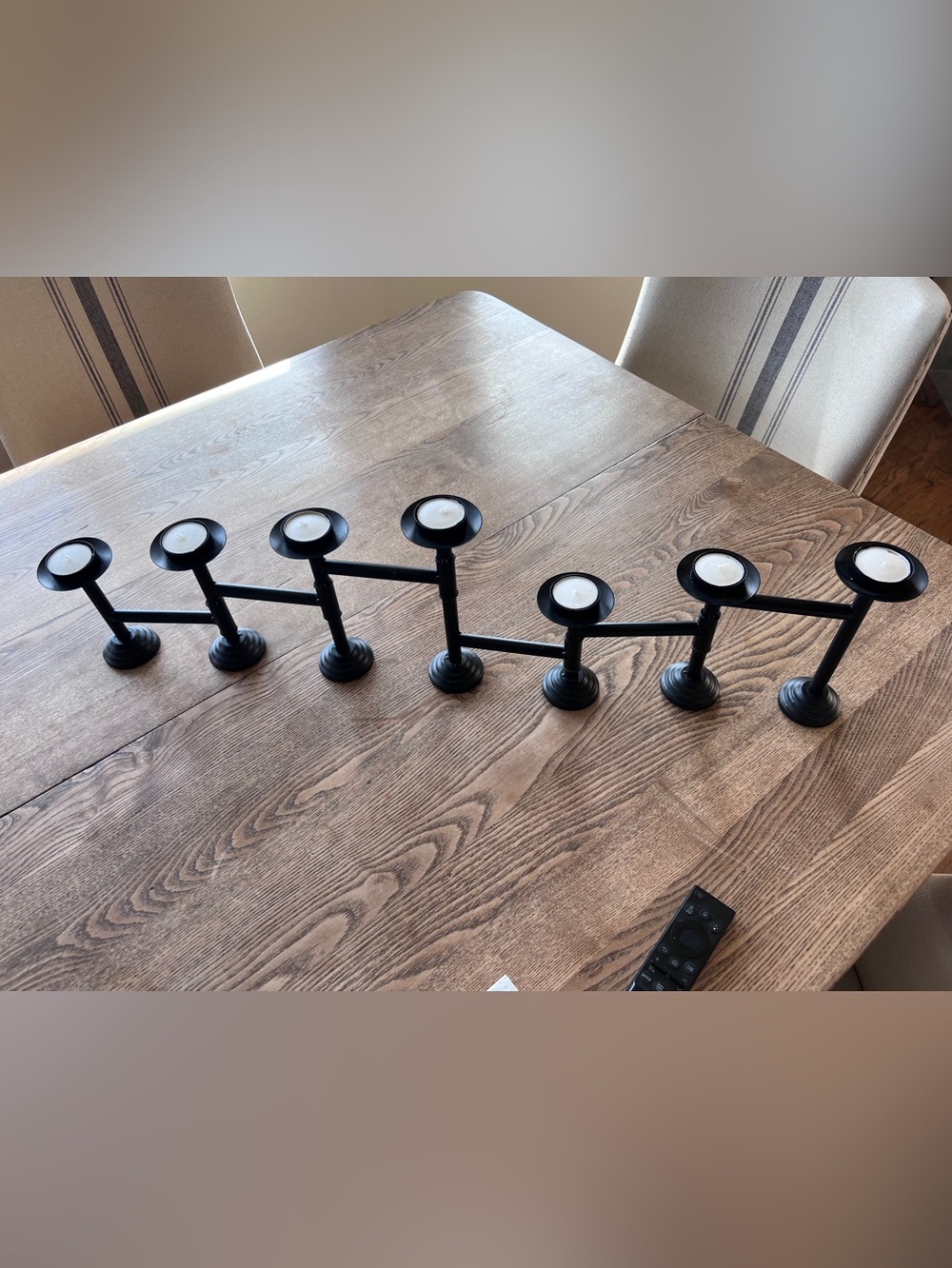 Modern Black Articulating Multi-Arm Candle Holder, Flat Black